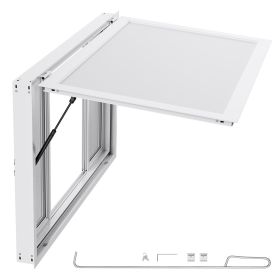 Concession Window 53x33 in, Aluminum Alloy Service Window for Food Truck, Up to 85 Degrees Stand Serving Window with 4 Sliding Windows, Awning Do