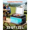 Car Refrigerator, DC 12/24V AC100-240V Compressor Electric Cooler, -4Â°F to 68Â°F Car Fridge with APP Control, 23 QT Cars Freezer for RVs, Campsites