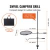 Swivel Campfire Grill, Fire Pit Grill Grate over Fire Pits, Heavy Duty Steel Grill Grates, 360Â° Adjustable Open Fire Outdoor Cooking Equipment
